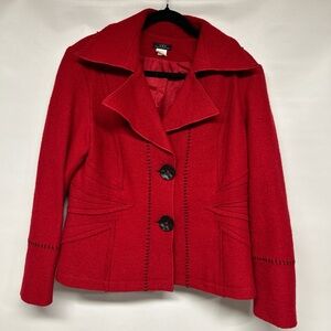 Women's Red Pea Coat by Notations
